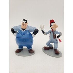 Disney Pete The Mechanic & Goofy PVC Figures Cake Toppers Gas Station Mechanics